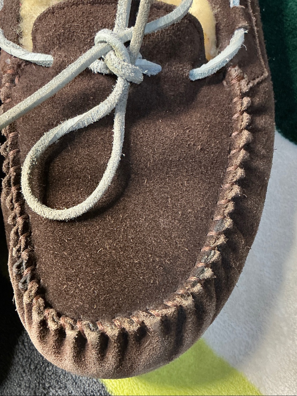 UGG Women’s Brown Suede Moccasin Slippers with Shearling Lining Size 9 - Picture 15 of 16